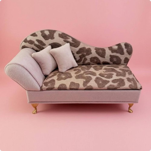 Miniature leopard print sofa - miniature,