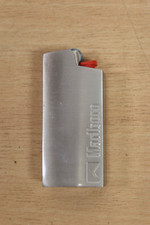Vintage Marlboro Cigarette Lighter Holder Cover Silver Metal For Bic NEW