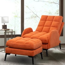 Upholstered velvet recliner - upholstered,
