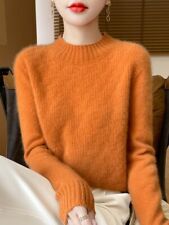 Women's 100% Merino Wool Sweater | Half-high Collar Cashmere Knitted Pullover