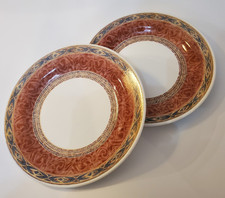 Jeff Banks 25.5 cm Dinner Plates x 2 Ports of Call Herat Orange Vintage British