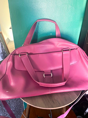 Purple faux leather duffle - faux,