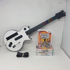 Nintendo Wii Guitar Hero Gibson Les Paul Wireless Controller 6x Games Bundle Lot