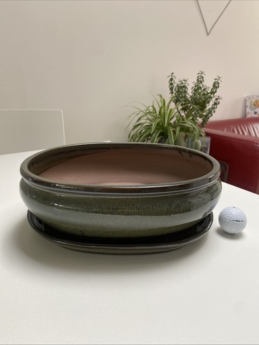 New glazed bonsai pot - glazed,