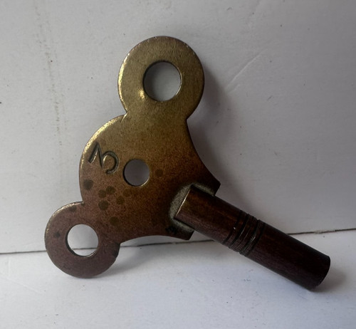 Vintage brass clock key winder - brass,