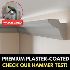 Plaster coated coving moulding - coated,