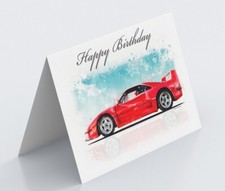 Ferrari F40 Classic Car  Birthday Card, Christmas, Fathers Day. Large A5