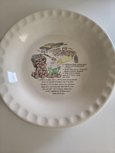 Vintage red cherry pie baking - red,