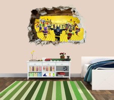 3D Smashed Wall Mural Lego