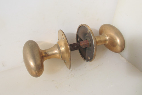 Victorian brass door - door, knobs