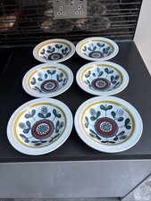 Stavangerflint Dessert Bowls dishes Inger Waage 50s retro Kon Tiki X 6