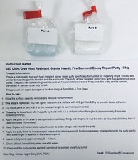 38g Light Grey. Heat Resistant Granite Hearth, Fire Surround Epoxy Repair Putty.