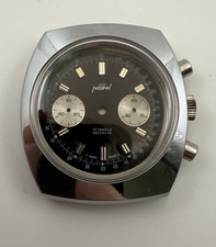 NOS Swiss Made Valjoux 7733 Chronograph Case with 30.5 mm Neri Dial