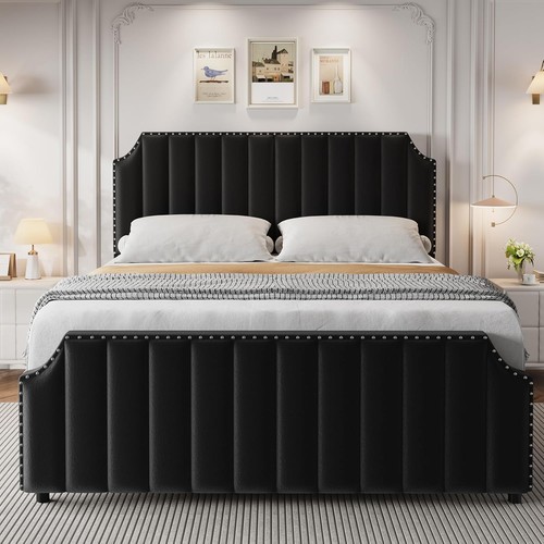 King size velvet bed - size,