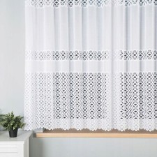 Elegant white lace net curtain - elegant,