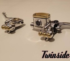 Set comandi manubrio 1", pompa Grimeca pist.14mm lucidato +ottone 3+3 pulsanti