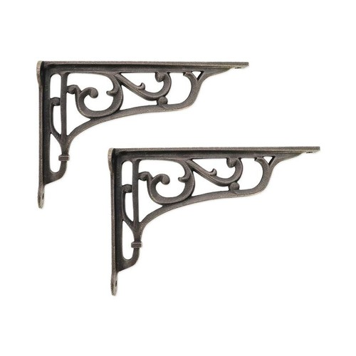 Shelf brackets pair pewter - of,
