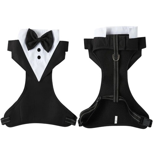 Dog tuxedo harness bow tie - bow,