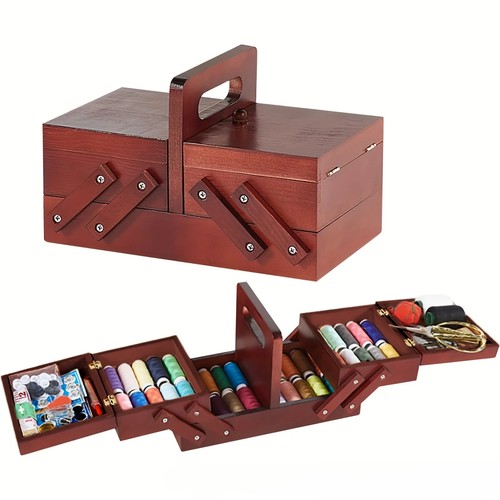Wooden expandable sewing box - expandable,