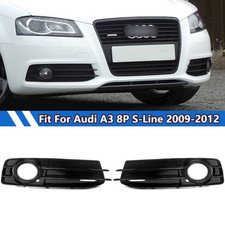 NEW Pair Front Bumper Fog Light Grille Cover Fit For 2009-2012 Audi A3 8P S-Line