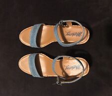 Mantaray blue denim wedge sandals size 7, free postage
