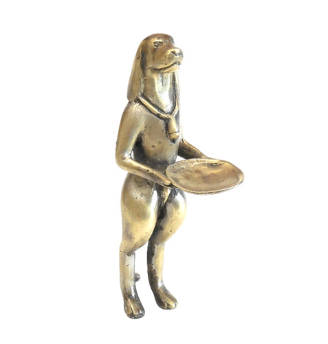 Vintage brass standing - standing, dog