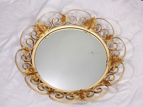 Vintage mirror round - round, convex