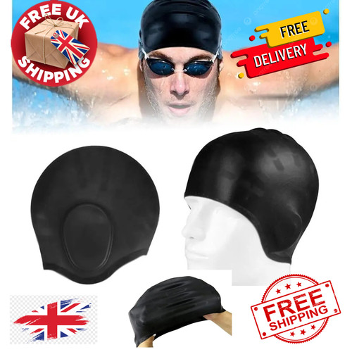 Silicone swimming cap with ear - swimming,