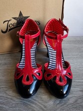 Joe Browns The Last Tango Mary Jane Black & Red Patent Shoes Heels ~ Size UK 3