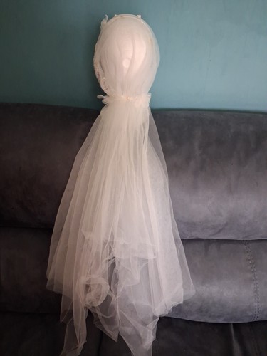 Ivory wedding tulle cape - ivory,