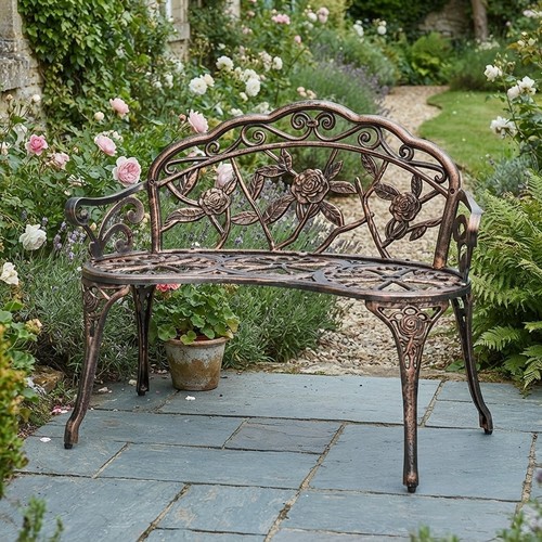Metal garden bench antique - metal,