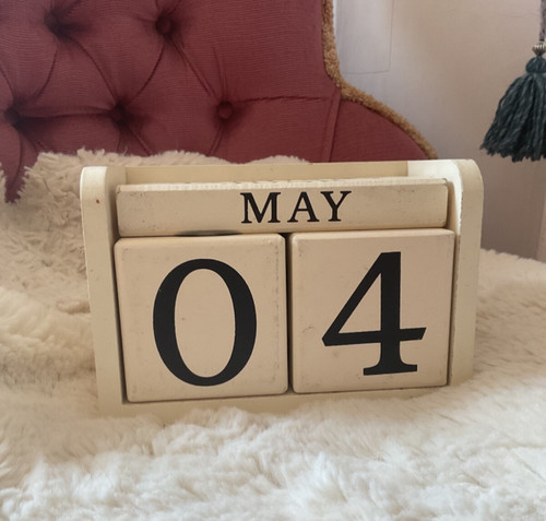 Cream black wooden - &,
