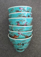 Vintage Chinese 6 Tea Cups /