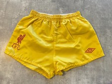 Vintage 1981 Umbro Liverpool FC Away Shorts, High Cut Nylon, 26" inch Waist