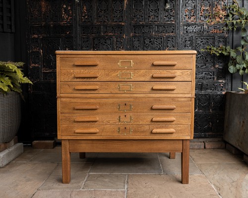 Vintage oak architect drawers - architect,