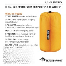 Sea to Summit Ultra-Sil Stuff Sack XXL 30L Yellow Lightweight Hiking Camping