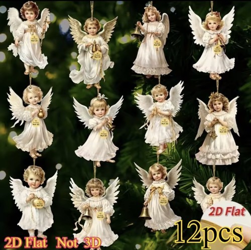 12pcs wooden victorian - wooden, angel