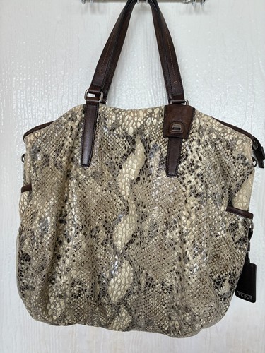 Tumi black beige snakeskin - tumi, black/beige