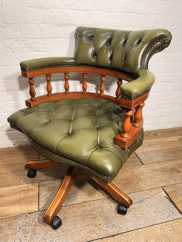 Leather chesterfield captains - leather,