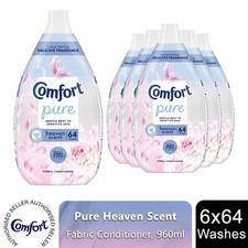 Comfort Fabric Conditioner Pure Heaven with Lasting Fragrance, 64W - 960ml, 6Pk