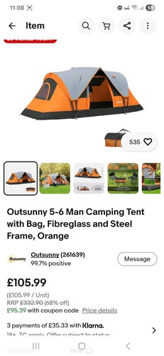 Outsunny man camping tent - camping,