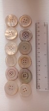 vintage buttons 12 white cream