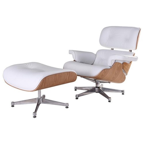 Lounge chair ottoman white - lounge,