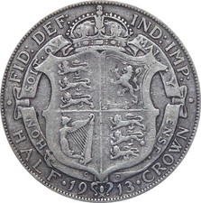 1911 TO 1919 GEORGE V SILVER HALF CROWN CHOICE OF YEAR / DATE