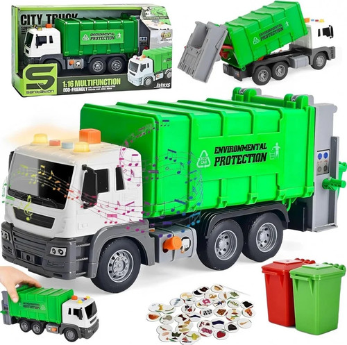 Garbage truck toy with - garbage, lights