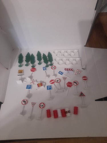 Toy road signs and trees - signs,