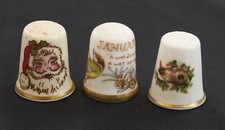 3 x Vintage Spode thimbles