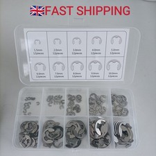 120XE Clips C Circlip  Retaining Ring Stainless Steel Assorted 1.5mm to 10mm Kit