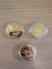 2x1984 & 1x2010 Gold Plated 1oz 24K Krugerrand Commemorative Coin South Africa