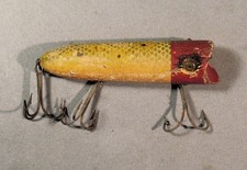Vintage Heddon Lucky 13 Tackle Box Fishing Lure Wood Bait Plug